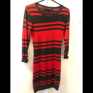 French connection red and gray sweater dress.